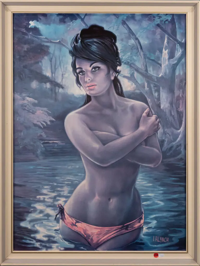 framed retro JH Lynch print "The Nymph" (very slight marking and scratching) H680 W500 Image 1++