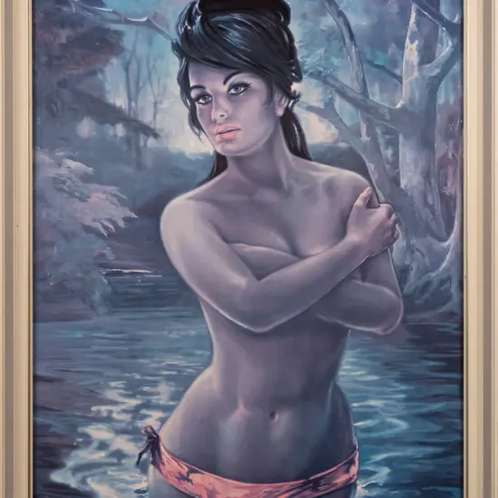 framed retro JH Lynch print "The Nymph" (very slight marking and scratching) H680 W500