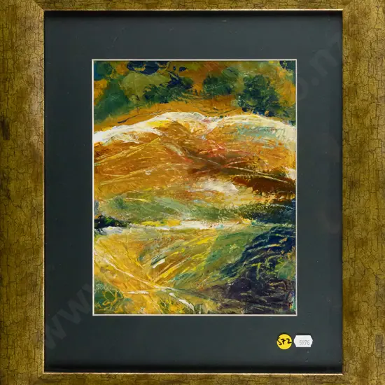 Vivienne Juppe '04 - framed oil  "Sheep tracks up Cattle Valley Kurow" H240 W190