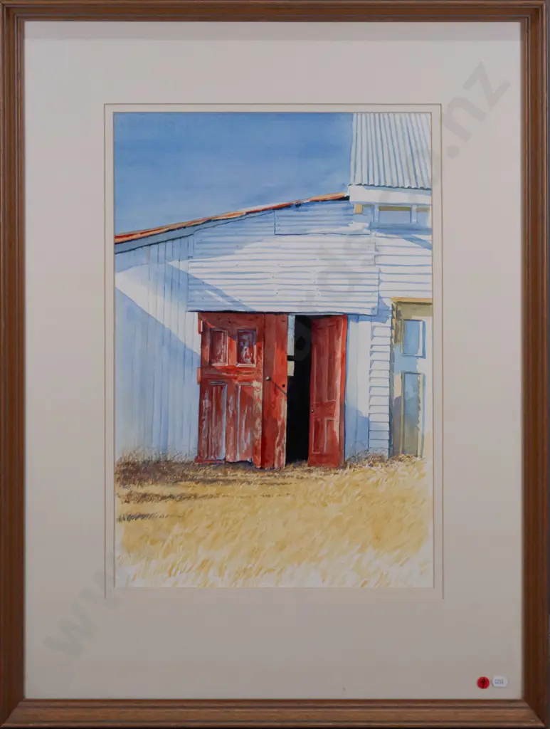 Kelvin McMillan 1995 - framed watercolour "Basils Stables" H540 W360 Image 1++