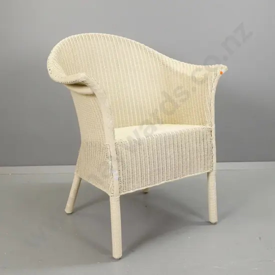 Lusty's Lloyd Loom, England, woven fibre chair, ivory-colour, incl. original label H-810 W-690 D-560