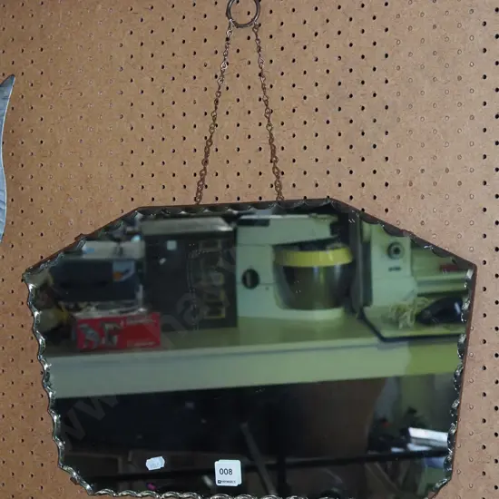 scalloped edge deco wall mirror