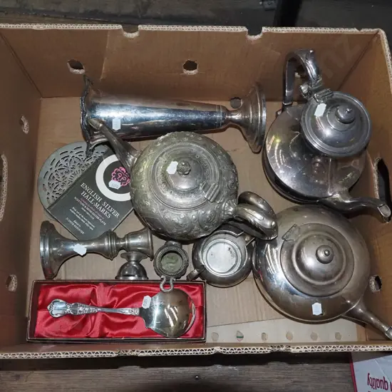 box of plated ware