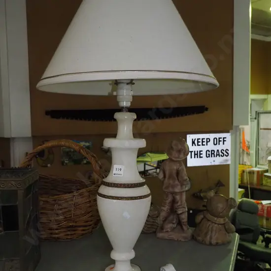 tall alabster based table lamp H-730 