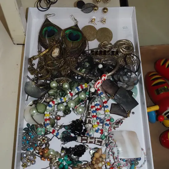 tray of costume jewellery