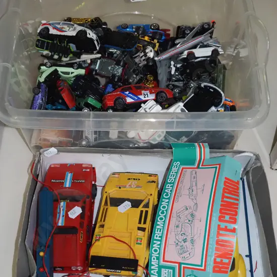 tub of model vehicles