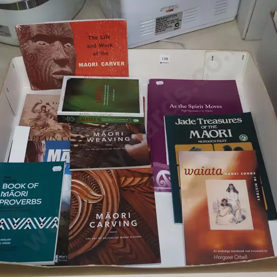 box of Maori books