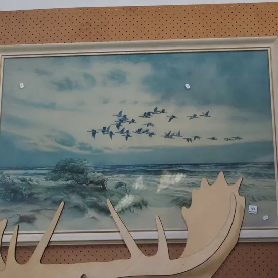 framed print - birds and seascape