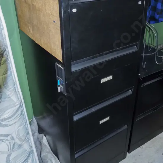 black 4-drawer Precision filing cabinet - no key