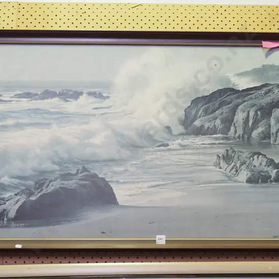 framed faded print - coastal scene
