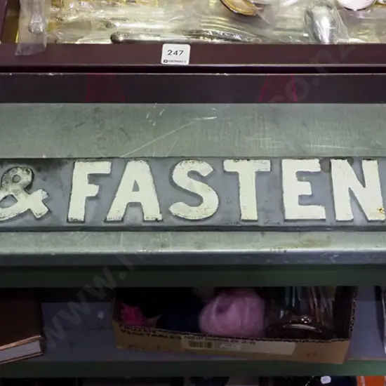 cast iron railways Shut & Fasten Gate sign