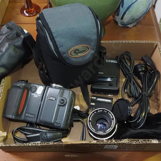 Nikon coolpix digital camera with additional lens, bag etc