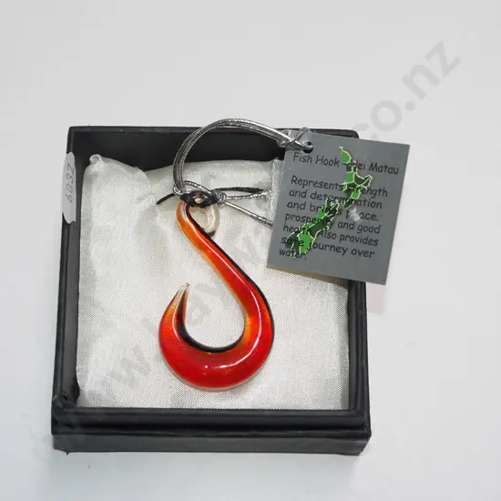 glass fish hook pendant