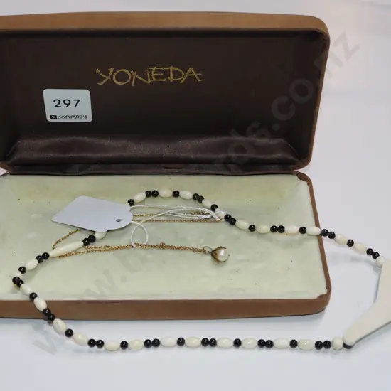 bone and beaded necklace