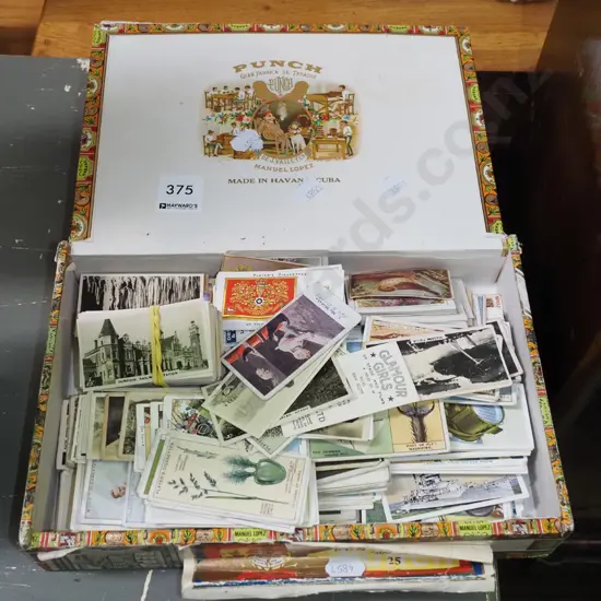 cigar box and cigarette cards 