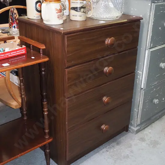 mdf faux wood veneer 4 drawer chest H-815 W-585 D-400