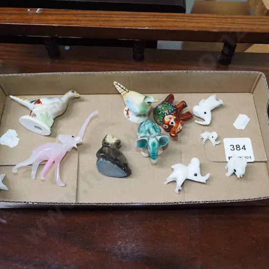 tray of animal miniatures