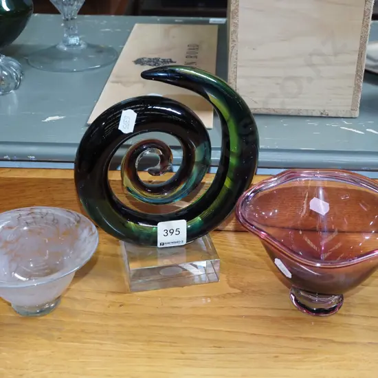 glass koro ornaments, 2x bowls