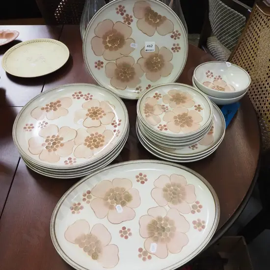 Denby floral dinner items, plates, bowls