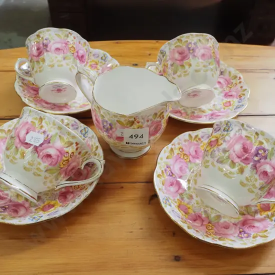 Royal Albert cups, saucers, creamer