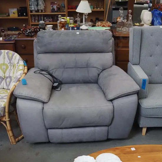 grey suedette electric chair