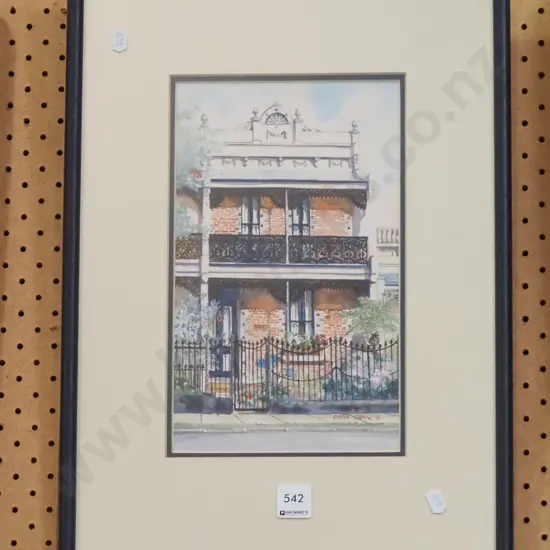 framed watercolour - brick building