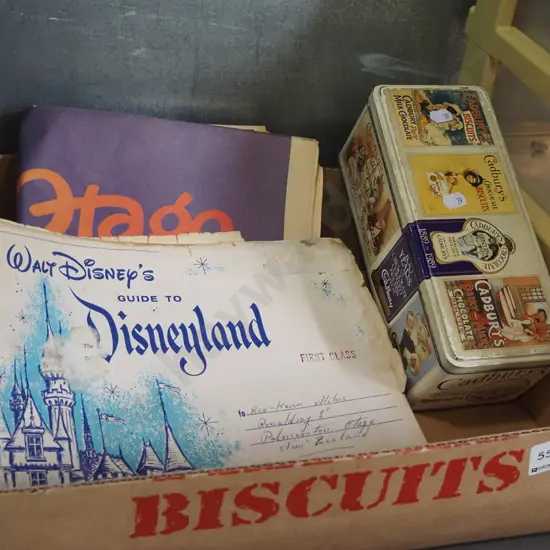 vintage tins, ODT Millenium paper, 1950s Guide to Disneyland