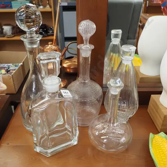 5x stoppered decanters