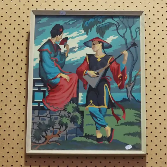 framed colour by numbers - courting couple