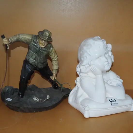 fishing figurine, girl figurine H-210