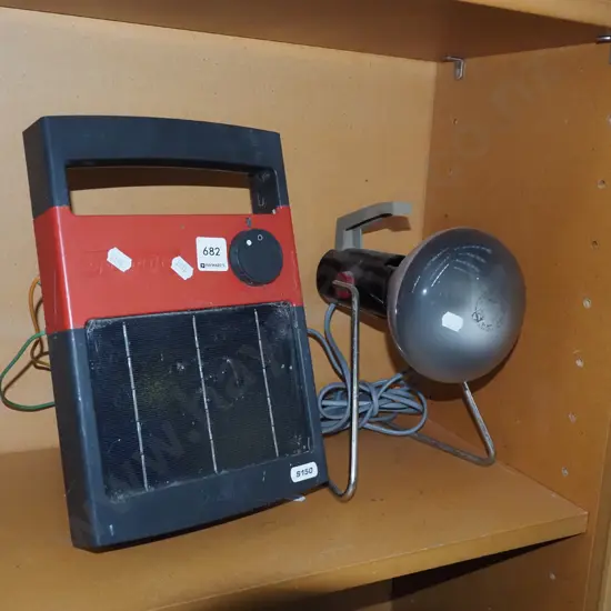 Phillips lamp, electric fence solar panel