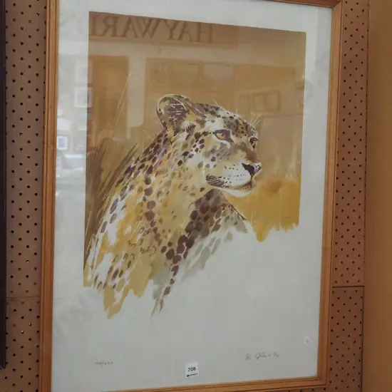 framed ltd edition cheetah print - foxing