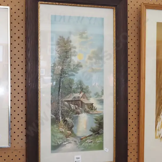 oak framed print - mill house