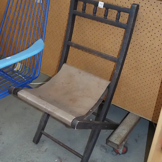 leather and wood childs chair