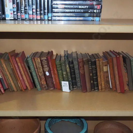 shelf of vintage books