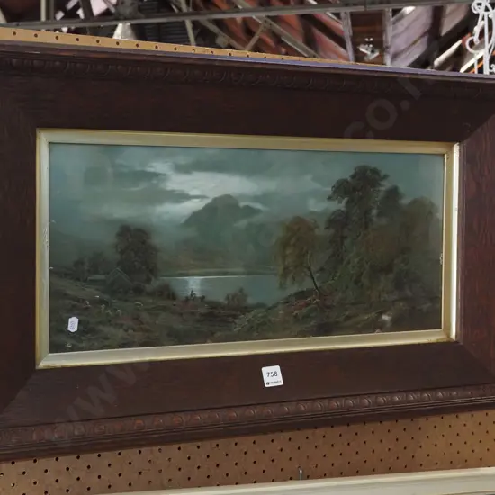 oak framed print - Scottish loch