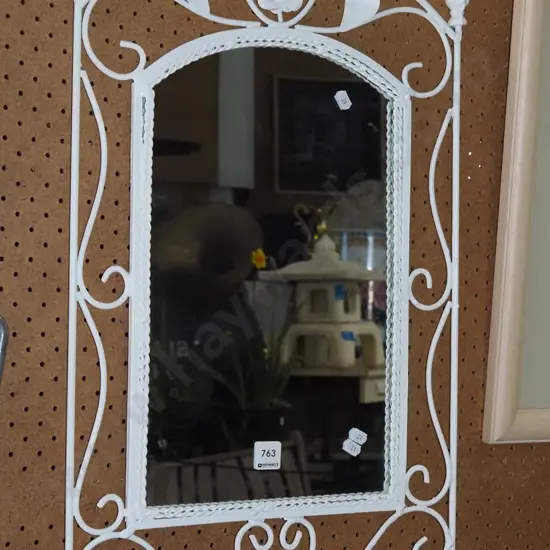 wrought metal wall mirror