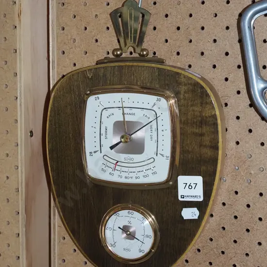 mid century barometer/thermometer