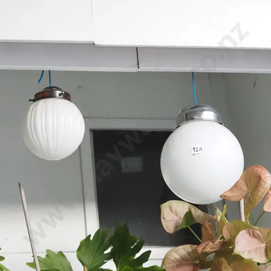 2x milk glass globe ceiling light shades with journals