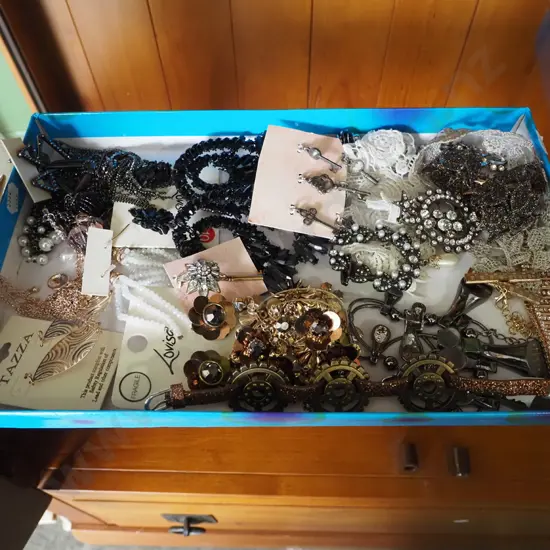 tray of costume jewellery