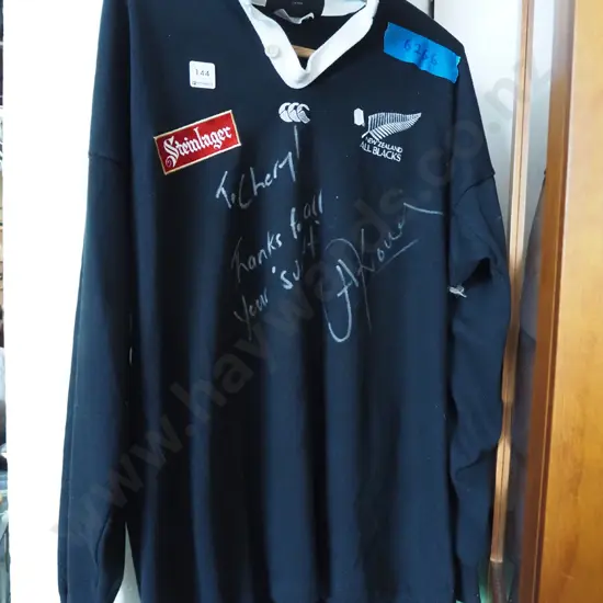 All Blacks signed Josh Kronfield rugby jersey