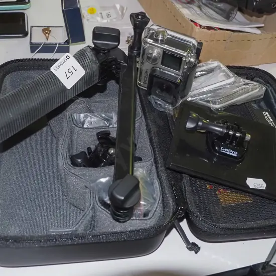 Go-Pro Hero 4 with hard case and accessories
