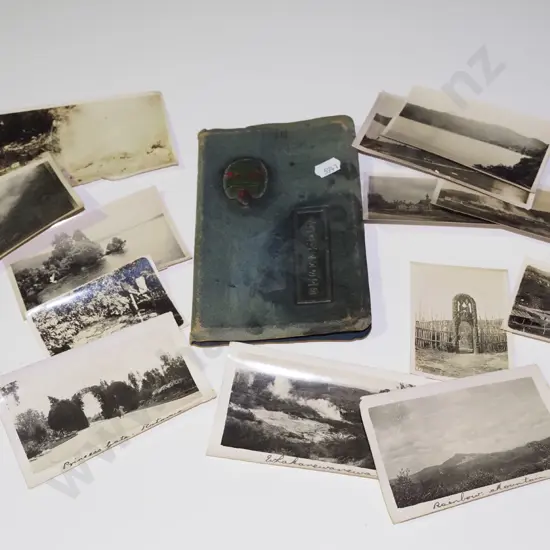 address book, various unframed photos