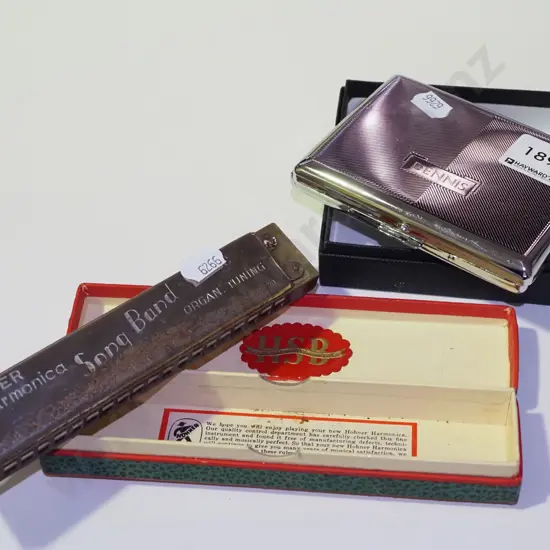 Hohner harmonica, cigarette case