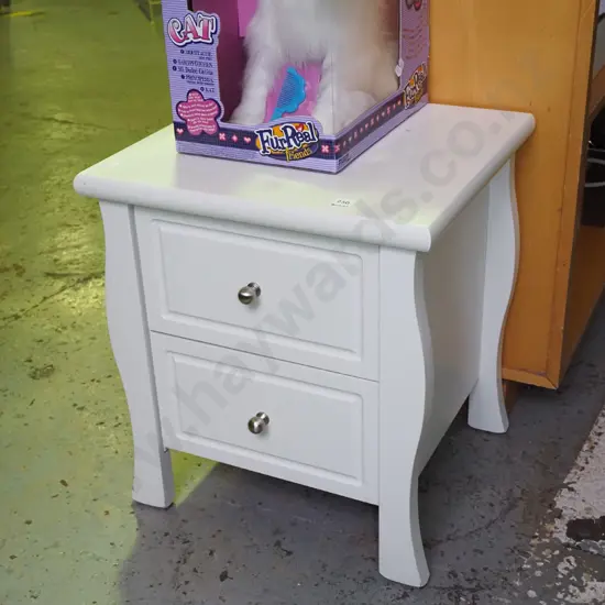 white 2 drawer bedside cabinet