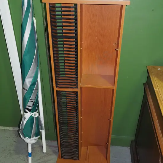 mdf faux wood bookcase and CD tower H-1170