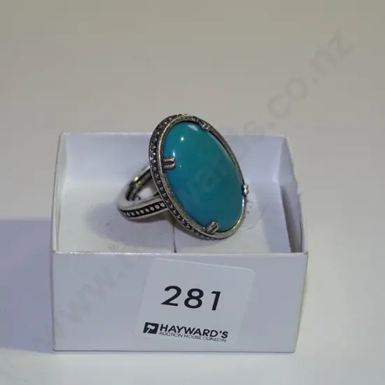 large turquoise dress ring
