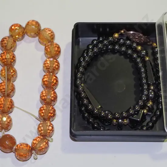 beaded glass bracelet, necklace