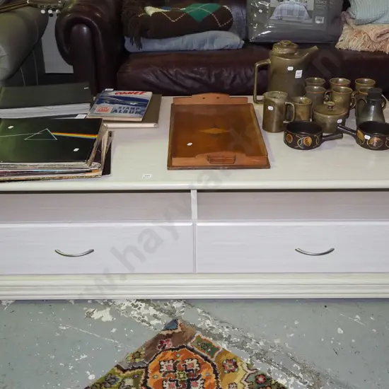 large mdf melteca 2 drawer entertainment unit H-420 W-1430 D-695