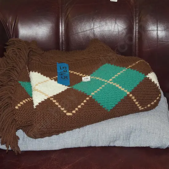 cotton throw, knitted blanket